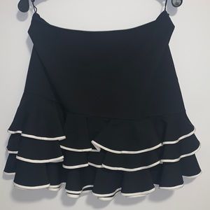 Jonathan Simkhai Black Ruffle Mini Skirt (size 6)